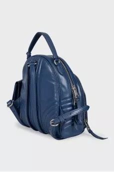 Blue quilted backpack