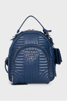 Blue quilted backpack