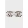 Logo-shaped earrings with crystals