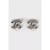 Logo-shaped earrings with crystals