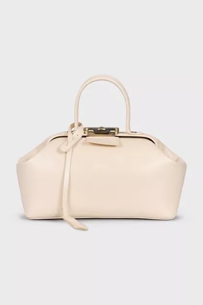 Beige crossbody with embossing