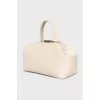 Beige crossbody with embossing