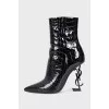 Leather ankle boots with a signature heel