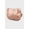 Textile clutch with a flower