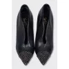 Open ankle boots with rhinestones