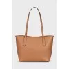 Brown leather shoulder bag