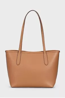 Brown leather shoulder bag