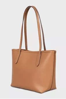 Brown leather shoulder bag