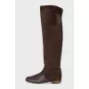 Leather and suede boots