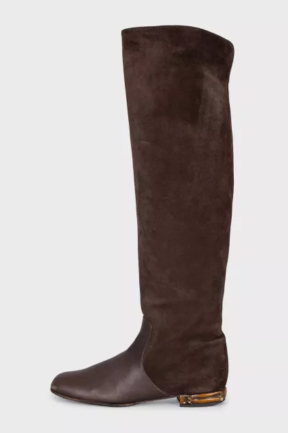 Leather and suede boots
