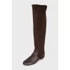 Leather and suede boots