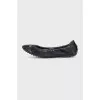 Textile ballet flats with patent leather toes