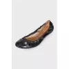 Textile ballet flats with patent leather toes