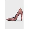 Pink snakeskin shoes
