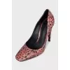 Pink snakeskin shoes