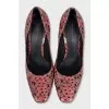 Pink snakeskin shoes