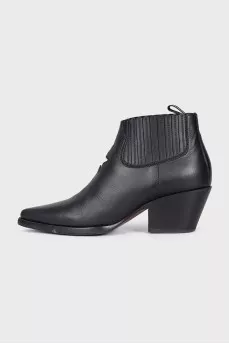 Black leather Cossacks