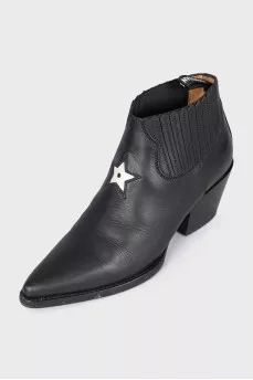 Black leather Cossacks