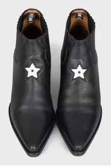 Black leather Cossacks