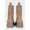 Beige suede boots