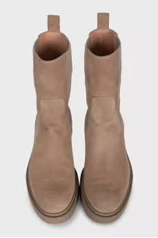 Beige suede boots