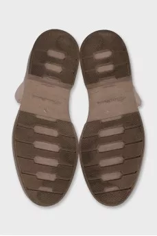 Beige suede boots