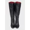 Leather boots with wide shafts
