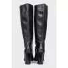 Leather boots with wide shafts