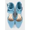 Shaggy leather heels
