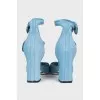 Shaggy leather heels