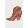 Brown pointed-toe Cossack boots