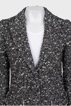 Black and white jacket with raw edges