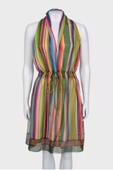 Striped silk pareo