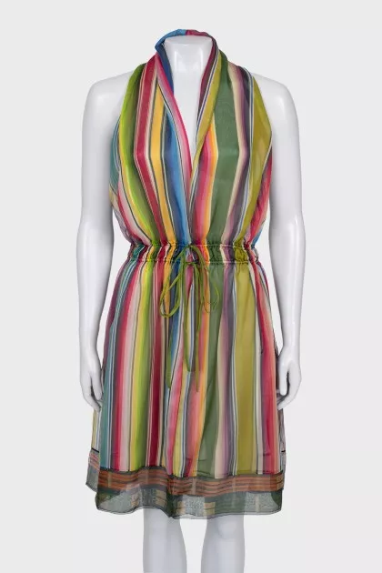 Striped silk pareo