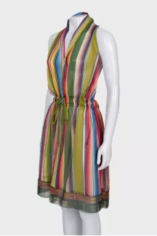 Striped silk pareo