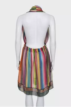 Striped silk pareo