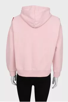 Pink hoodie with contrasting lines