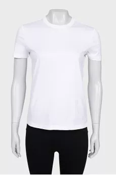 Straight T-shirt with white embroidery