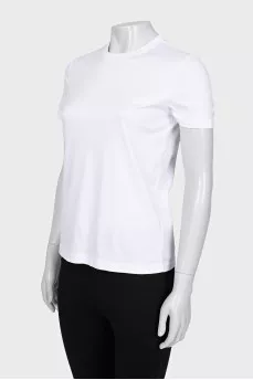 Straight T-shirt with white embroidery