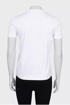Straight T-shirt with white embroidery