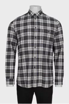 Чоловіча сорочка в картатий принт на гудзиках
