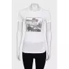 Beige asymmetrical T-shirt