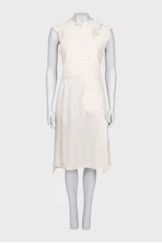 White cocktail dress with lace