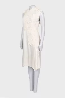 White cocktail dress with lace