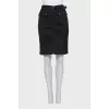 Black denim skirt with a zipper