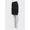 Black denim skirt with a zipper