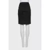 Black denim skirt with a zipper