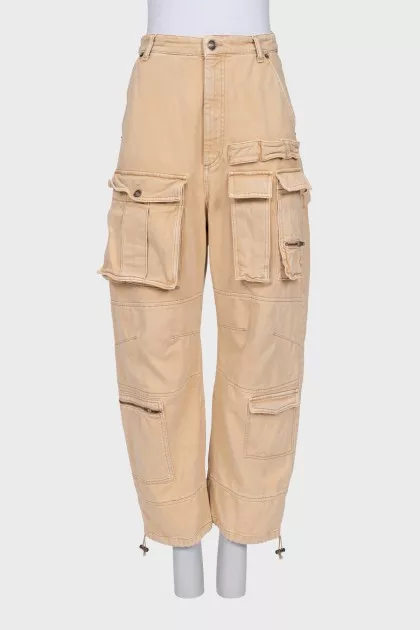 Beige cargo jeans