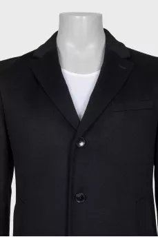 Men's single-breasted black coat
