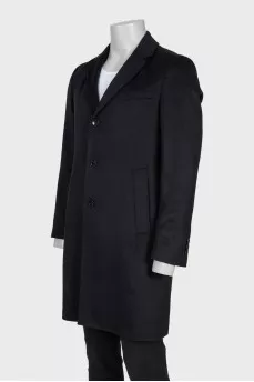 Men's single-breasted black coat